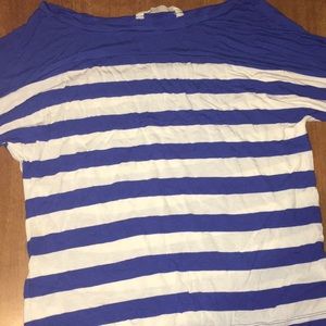 blue and white striped old nazy tee